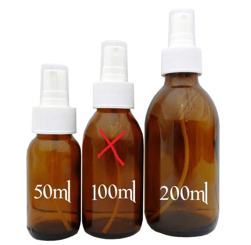 Empty Glass Bottle with Spray Head - 100ml | High-Quality Amber Glass Container