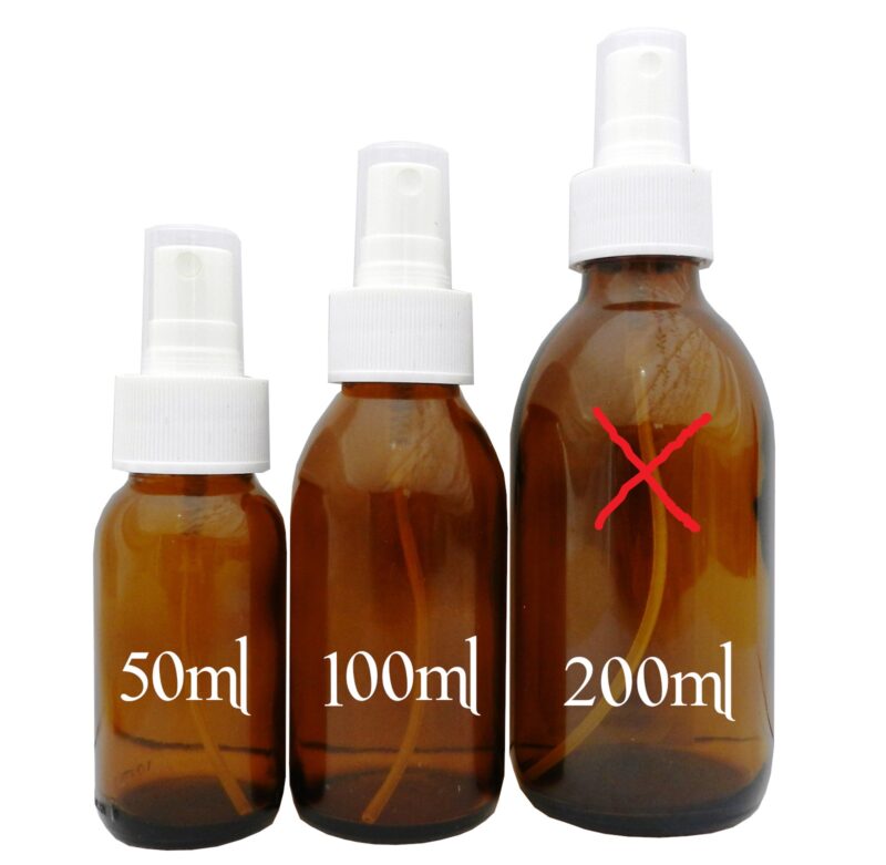 Empty Glass Bottle with Spray Head - 200ml | Amber Glass Container for UV Protection